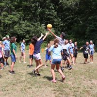 Kids playing games at Pine Ridge
